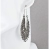 antiqued Silver earrings hoops filigree medallion door knocker hoop huggie