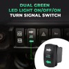 Foruly Turn Signal Rocker Switch Green LED On On/Off/On 4