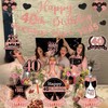 12Pcs 40th Birthday Decorations for Women Pre-Strung Black and Rose