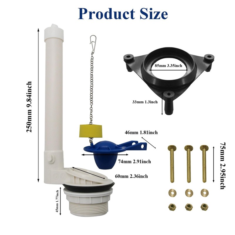Goddessmoon Toilet Flush Valve Replacement Kit, Compatible with Kohler 85406,