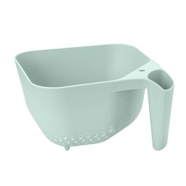 Tovolo 3 Quart Colander BPA Free Food Safe Plastic Strainer with Handle Heavy Duty Heat Resistant Pasta and Veggies Kitchen Drainer Steam Basket Dishwasher Safe, Blue Haze