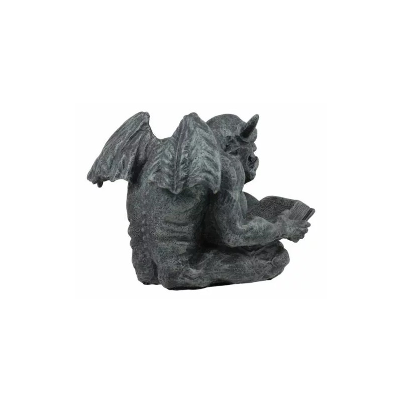 Notre Dame Horned Gargoyle With Spell Book Statue Demonic Bibliography