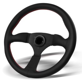 VOONKE Universal Racing Steering Wheel, 13.4" Grip 6 Bolts Gaming Steering Wheel with Horn Button forRace/Rally/Motorsport/Car Sim Driving, (8938-Suede Leather)