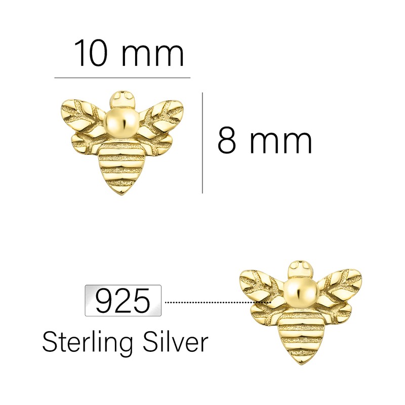 SOFIA MILANI - Women's Earrings 925 Silver Bee Stud Earrings,