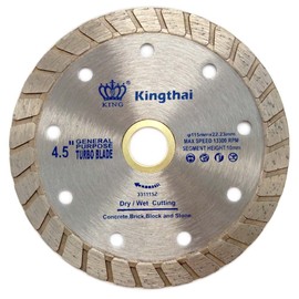 Kingthai 4-1/2 Inch Turbo Rim Diamond Blade for Concrete Masonry Stone, 7/8"-5/8" Arbor