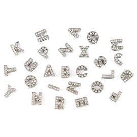 ANNASAMDO Pack of 52 Alphabet A: Z Letter Slide Charm Pendants with 8 mm Hole, Women's Charm Pendant Set for Bracelet and Necklace, for Women and Girls, Stone