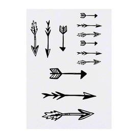 4 x 'Assorted Arrows' Temporary Tattoos - Water Resistant, Skin-Safe, Non-Toxic Transfers, Mixed Sizes (TO00008236)