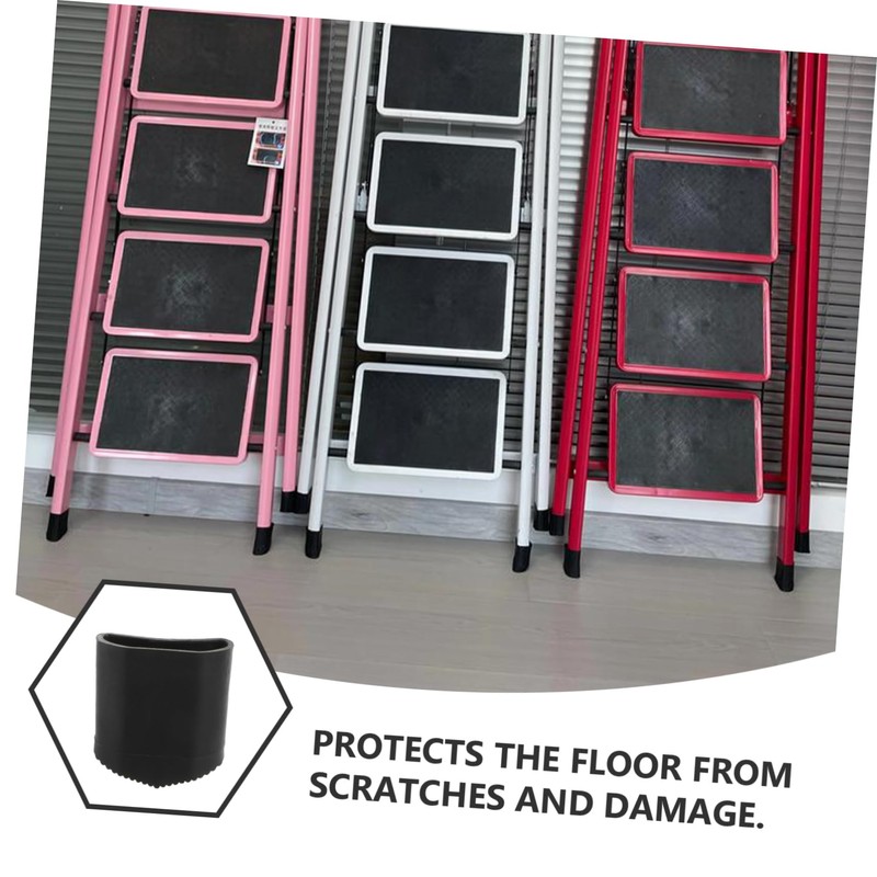 LALAFINA 4pcs Non Slip Ladder Feet Covers Durable Rubber Replacement