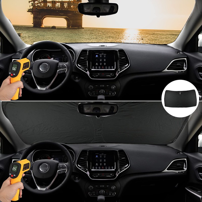 ROCCS Windshield Sunshade UV Ray Reflector for 2014-2025 Dodge RAM
