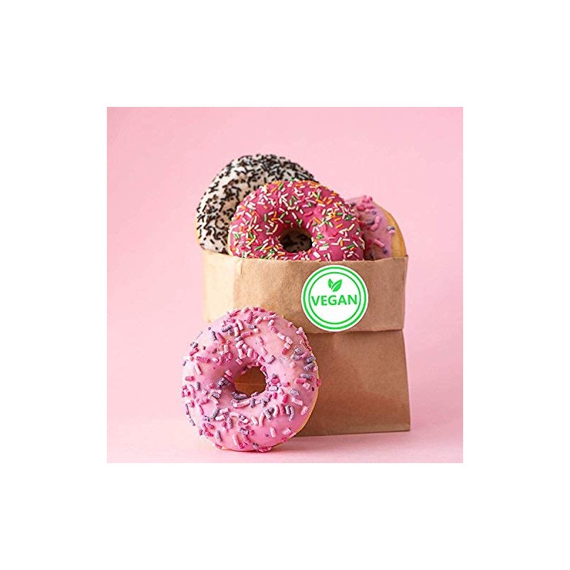 Vegan Food Rotation Labels,1.5 Inch Round Circle Dot Vegan Stickers(500
