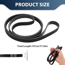 V-belt drive belt 7PH 1971 for tumble dryer, washer dryer, compatible with Electrolux AEG 14005625401/8 140056254018, 1971 PH 7 belt for tumble dryer, original code 136603300/7 1366033007