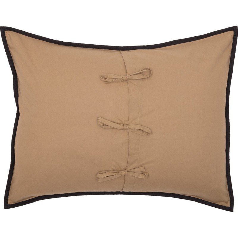 VHC Brands, Black Check Star, Cotton, 21x27, Standard Sham, Black