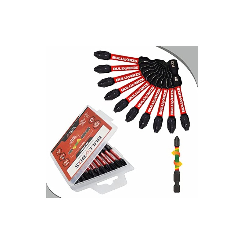 10 x Bull Bits 50mm PZ2 Impact Screwdriver Drill Driver