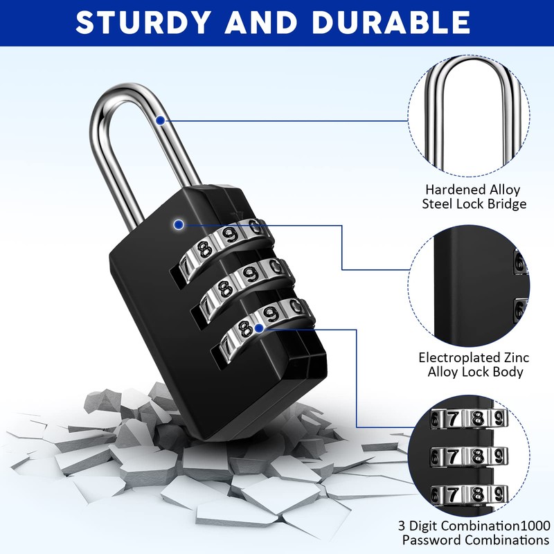 Chumia 32 Pack 3 Digit Combination Lock Small Combo Locks