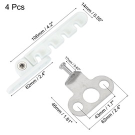 MECCANIXITY Window Restrictor Latch Window Safety Lock Stopper, Limit Stay Adjustable Casement Window Limiter with 5 Slots for Inward Opening Window, White (4 Set, 43mm)