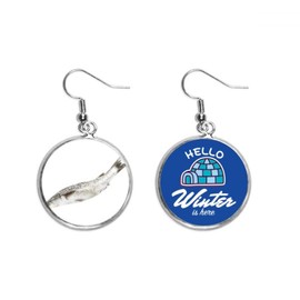 ocean fish fresh white art deco fashion dangle drop winter ice ear jewelry
