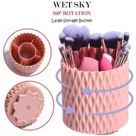 WETSKY - Makeup Brush Set (A-Pink) Premium – 18 Brushes, 5 Sponges with Free Makeup Brush Holder