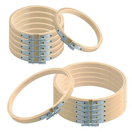TIMESETL 12PCS 4inch/5inch Wooden Embroidery Hoops, Round Cross Stitch Ring Hoop Handy Sewing Hoops, Embroidery Ring Ornament Embroidery Hoop Frame for Art Craft Handy Sewing and DIY Craft