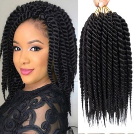 Omoge Hair Ltd 12" Marley Hair Extensions – 4 Pack Black Twist Braids | Soft & Natural Kinky Afro Bulk Hair for Faux Locs, Twists & Crochet Braiding