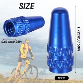 16Pcs Presta Valve Caps, 8 Colors Bike Valve Caps Aluminum Bicycle Valve Stem Caps Used On Presta/French Valves Alloy Bike Tire Caps for MTB Road Racing Bicycle, Rocket Style