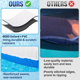 Dog Pool Float - 2025 Upgraded Tear Resistant Oxford Stable Support Dog Floatie, Inflatable Summer Doggies Raft Toy for Swimming Pool (up to 45lb), White