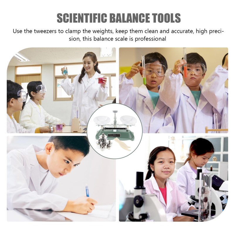Anneome Laboratory Triple Beam Balance Scale with Weights and Tweezers