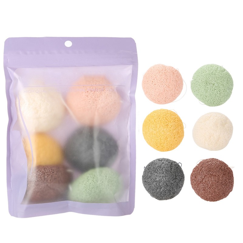 6 Color Water Drop 100% Konjac Wash Face Flutter Natural