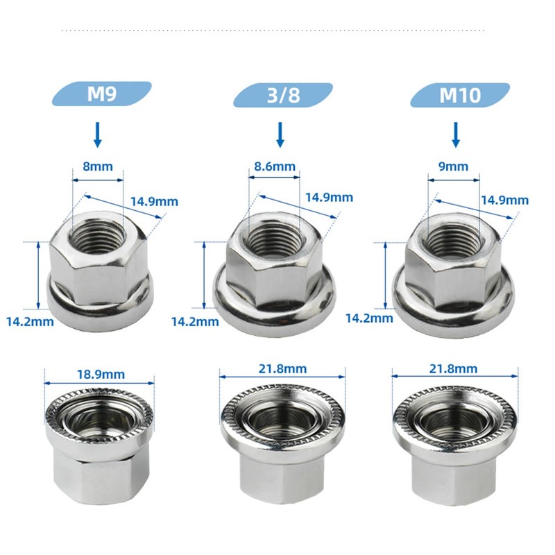 M9 M9.5 (3/8") M10 Stainless Flange Lock Nut, Hex Flange