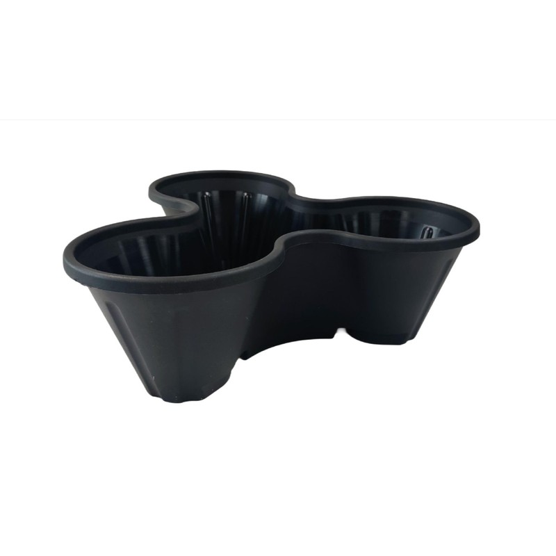 Shop4allsorts Set Of 3 Black Strawberry Trio Planters Stackable Plastic