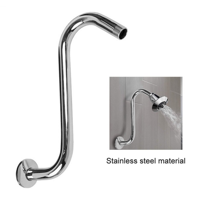8 Inch Steel High Rise Extension S-Curved Goose Neck Shower