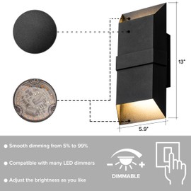 Outdoor Lights Fixture, Modern Led Wall Sconce Indoor, Black Exterior Wall Lights for House, Front Porch Light Outdoor Wall Mount, Patio Lights Fixture for Garage, Yard, 3000K