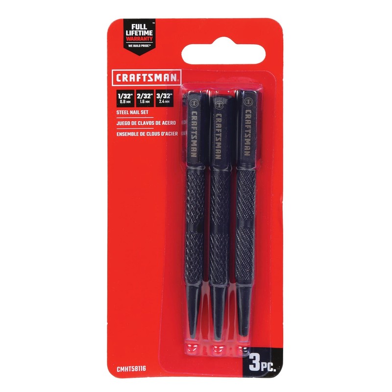 CRAFTSMAN Steel Nail Set, 3-Piece (CMHT58116)
