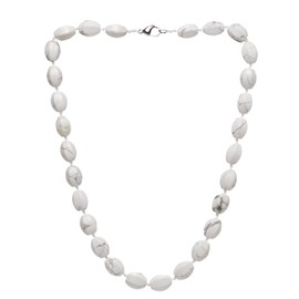 TreasureBay Womens Handmade Natural Gemstone Beaded Necklace - Beads Necklace for Women Ladies and Girls (White Turquoise)