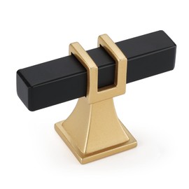 Lepatape 30 Pack Black and Gold Cabinet Knobs Black Dresser Drawer Konbs T Bar Pulls Kitchen Cabinet Hardware