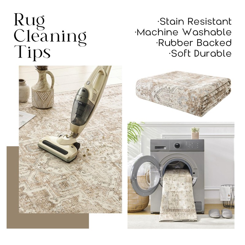 BILEEHOME 3x5 Area Rug,Washable Non Slip Neutral Farmhouse Front Door