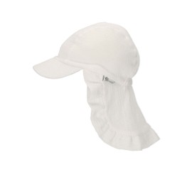Sterntaler Girls' Peaked Cap with Neck Protection Glace Sun Hat, beige