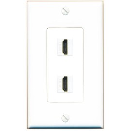RiteAV Custom HDMI Wall Plate 2 Port - 1 Gang [White/White]