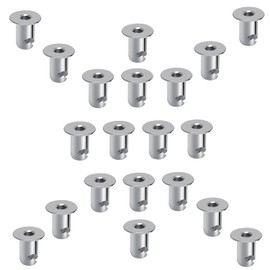 VPZMT .500 Grip 7/16" Aluminum Dzus Button Flush Allen Head Quarter Turn Fasteners (20-Pack) (Chrome)
