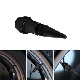 JNNJ 6 Pieces Car Wheel Tyre Valve Stem Cap, Aluminium Alloy Dust Caps Car Tyres, Aluminium Alloy Tyre Valve Cover (Black)