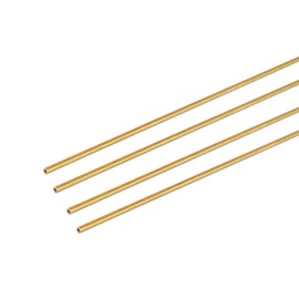 uxcell 4PCS 0.2mm x 0.5mm x 500mm Brass Pipe Tube Round Bar Rod