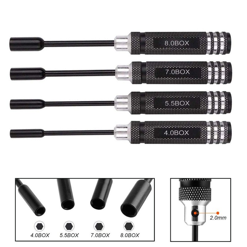 FLY RC 4PCS 4.0mm 5.5mm 7.0mm 8.0mm Hex Driver Set