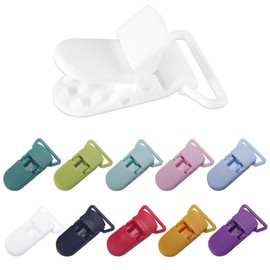 Demearly Pacifier Clip 3/4" Bib Clips Girls Baby for Pacifier Strap Holder Clips, 10PCS