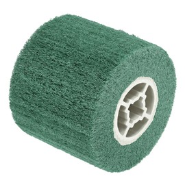 sourcing map 120x100x19mm 800 Grit Non-Woven Polishing Burnishing Wheel Nylon Wire Drawing Abrasive Flap Wheel for Surface Treatment Stainless Steel Copper Aluminum Green