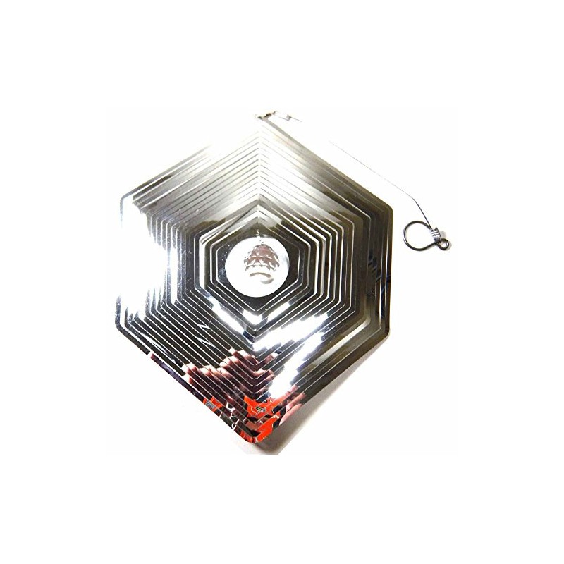 Hanging Stainless Steel Garden Wind Spinner Sun Catcher Crystal -
