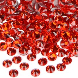 2880PCS Art Nail Rhinestones non Hotfix Glue Fix Round Crystals Glass Flatback for DIY Jewelry Making with one Picking Pen (ss4 2880pcs, Siam)