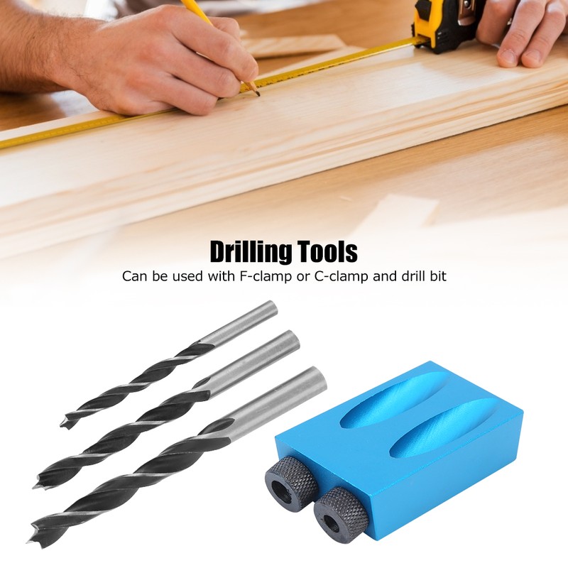 14Pcs Oblique Drill Hole Locator Set 15° Angle Durable Woodworking