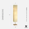 Adesso Three Light Floor Lamp – Natural Wood Base &