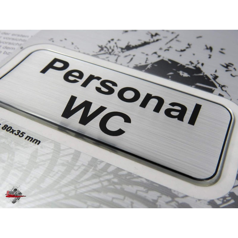 BIKE-label 900033 3D Sticker Aluminium Look Sign Personal Toilet Sign