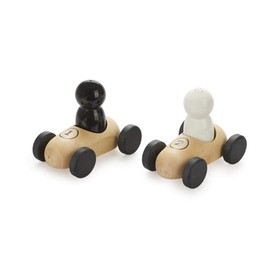 balvi Bolides Salt and Pepper Shaker Set with Wooden Race Holder