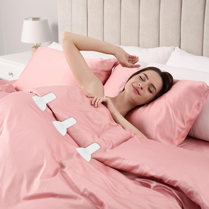 12pcs Comforter Clips, White Padded Duvet Clips Blanket Fasteners to